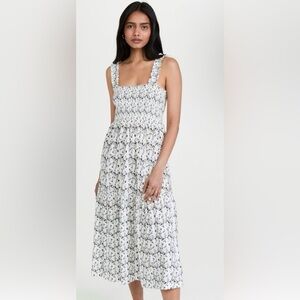 NATION Midi Floral Dress Size S Multicolor Pima Cotton GUC